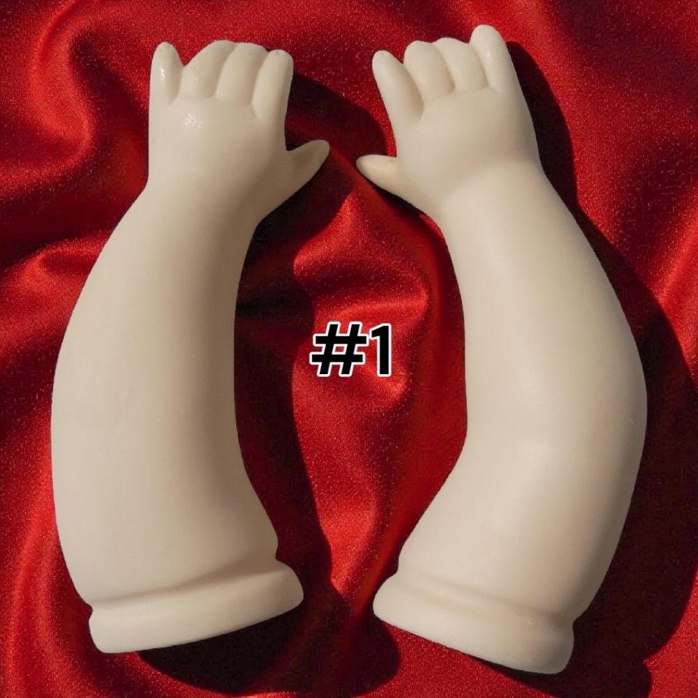 Vtg Porcelain/Bisque COLLECTIBLE DOLL ARMS/HANDS 3.25" BODY PARTS